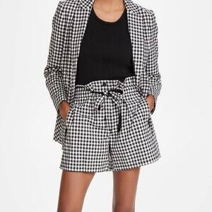 NWT Rag and Bone Black and White Camille Gingham Plaid Shorts Size 6